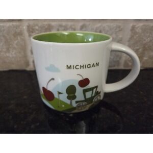 Starbucks Michigan You Are Here Collection Coffee Mug 14 oz Mackinac Bridge 2015